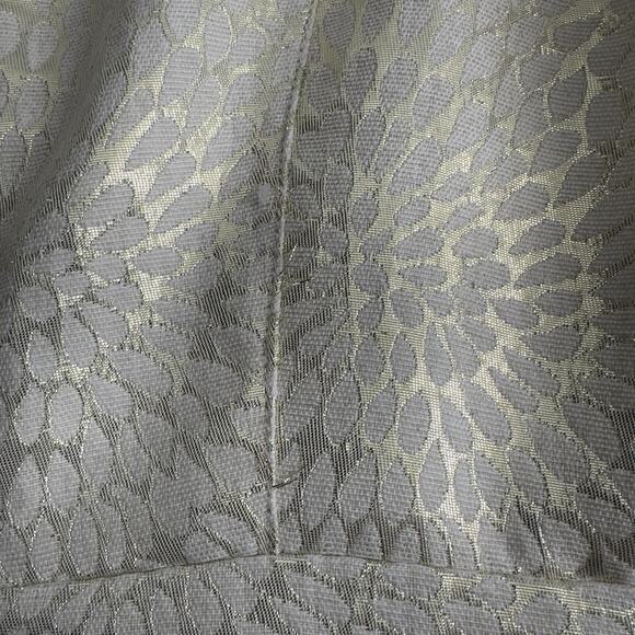 Charming Charlie Medium Ivory Gold Brocade Dress Y2K party dress structured zip - Picture 3 of 12